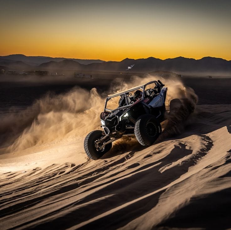 Buggy Ride Dubai through the golden desert dunes in a 2-seater Can-Am