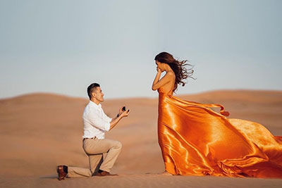 Young Beautiful Couple Wedding Proposal